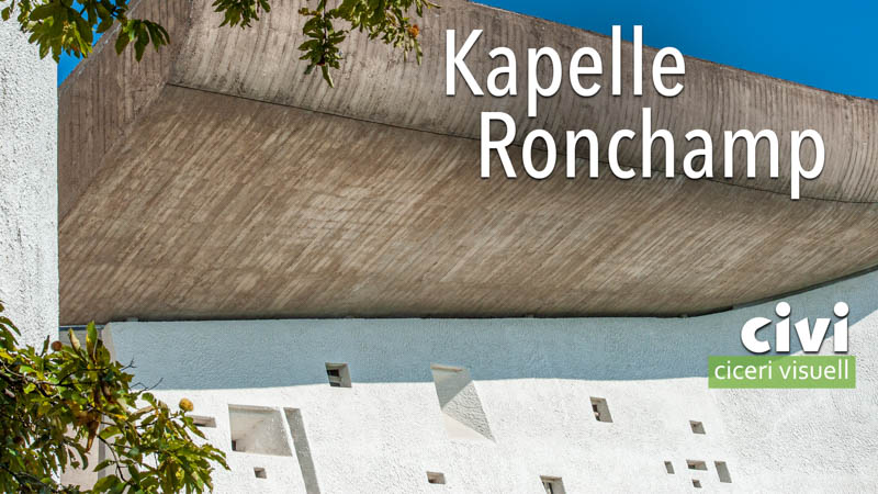 Ronchamp mit chapelle notre-dame-du-haut von Le Corbusier als Architekt